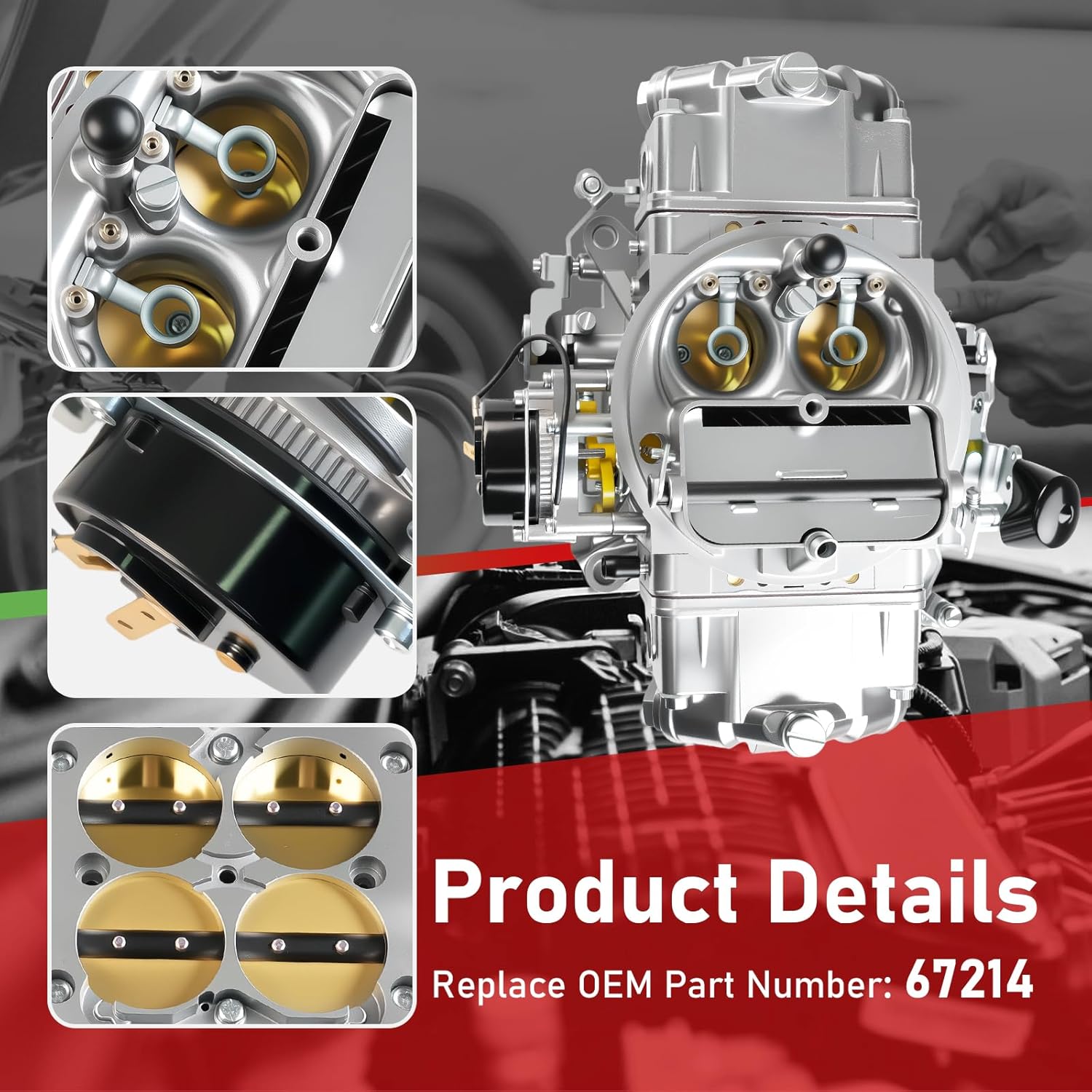 BR67214-850 Brawler Carburetor 850CFM 4 Barrel with Electric Choke Replacement for Holley BR67214 4150 Mechanical Secondary