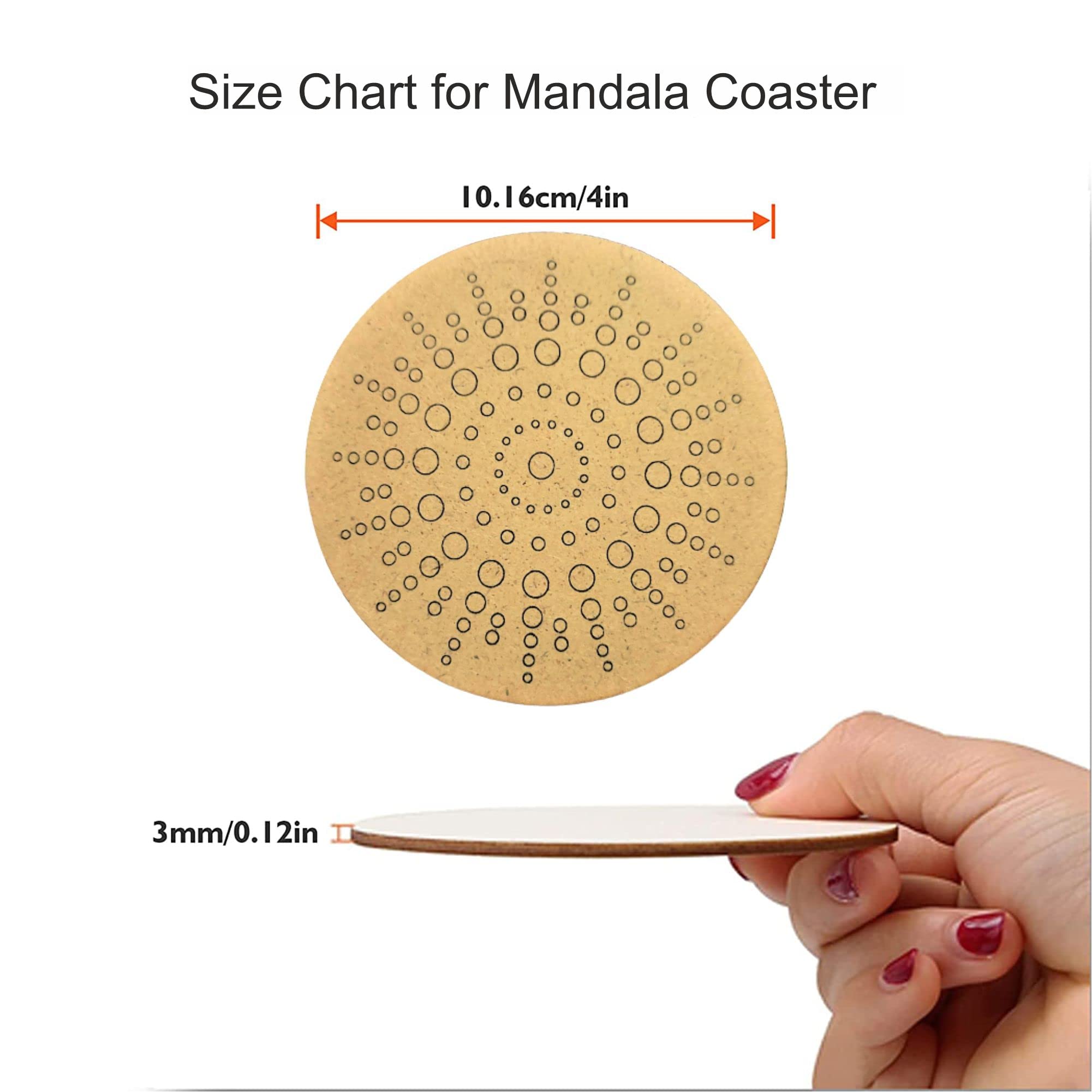 Nio Prints Mandala Art Kit Coasters with Stand|Craft Kit with Mandala Art Tools Kit for Beginners|Mandala Art Kit Painting Set for Kids|Gifts for Girls10-12 (Pack of 1, Only Mandala Coaster& Stand) 3
