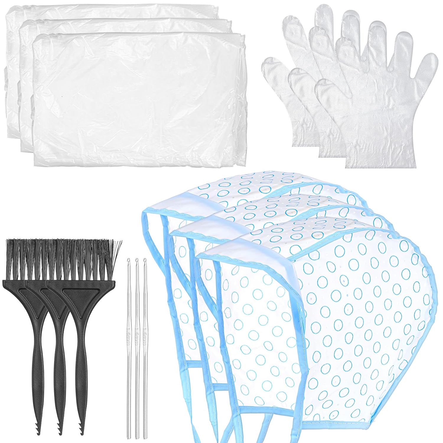 3 Sets Hair Highlight Cap, Hair Highlighting Cap Kit