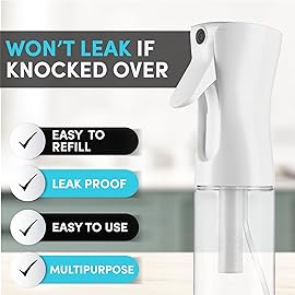 Hula Home Spray Bottle for Hair (10.1oz/300ml) - Powered by Flairosol Spray Technology - Continuous Ultra Fine Mist Sprayer - For Hairstyling, Cleaning, Salons, Plants, Essential Oil & More - White