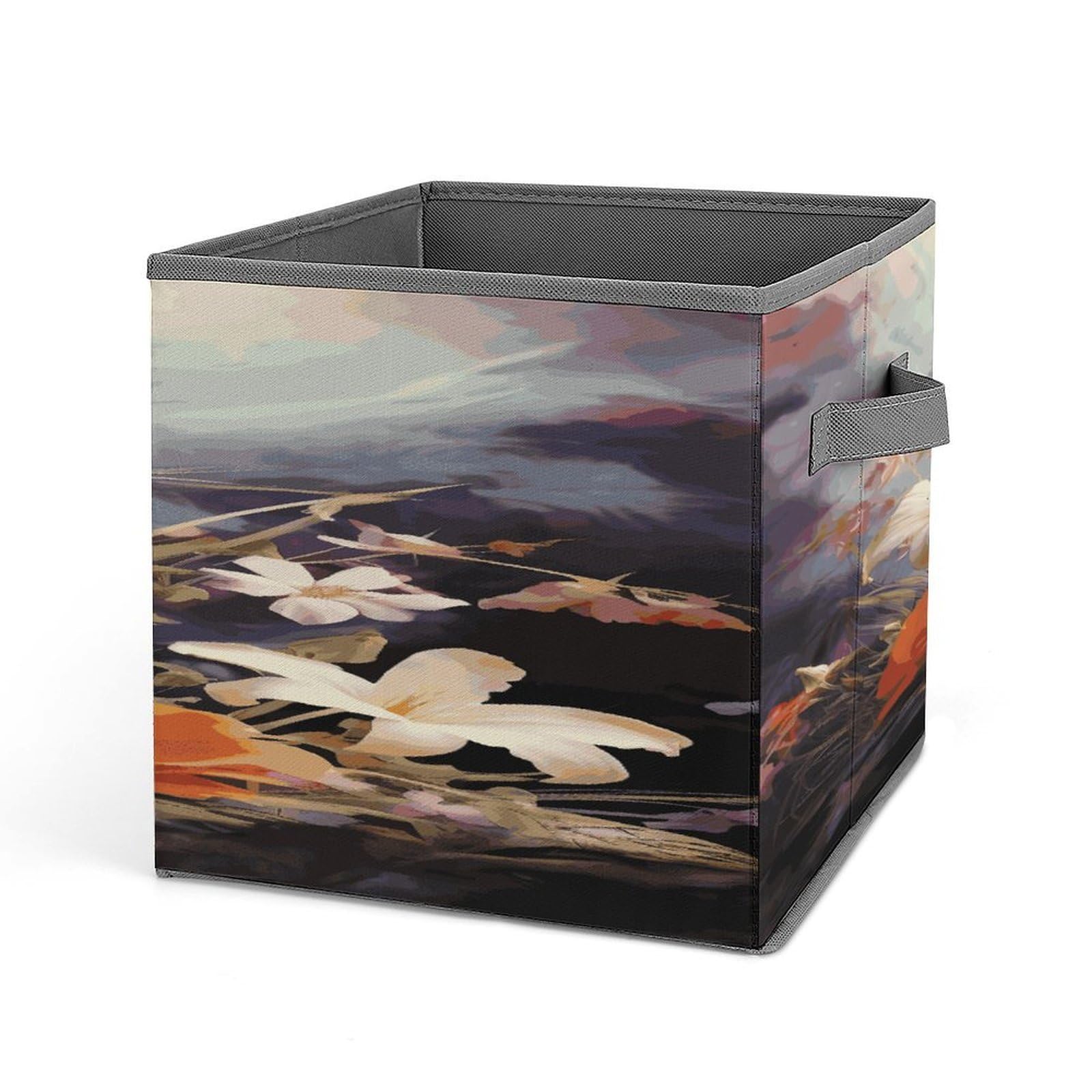 Fodpand Style Easter Cross Art Storage Cubes Foldable Decorative Fabric, Storage Bins Baskets With Handles, Closet Organizers And Storage For Home, Office,Closet, Clothes