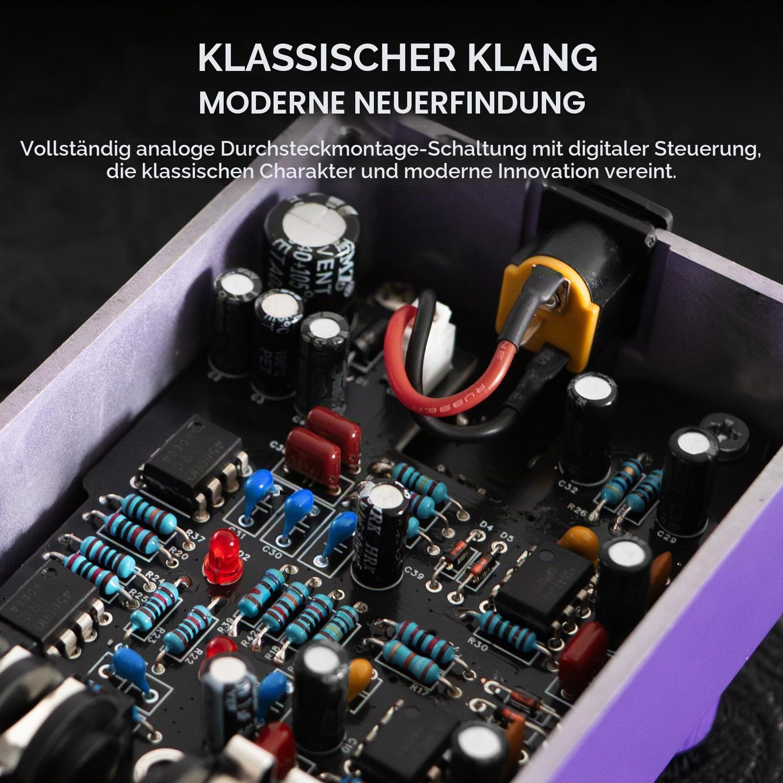 Gnash Dual-Channel Analog Distortion Pedal | Seriell/Parallel High-Gain Drive mit Wavefolder & Mid-Cut | Vollanaloges Through-Hole-Design für Profi-Pedalboards | Serie/Parallel High - Gain Drive Channels mit True Bypass - für Bass & E-Gitarre, für Metal,