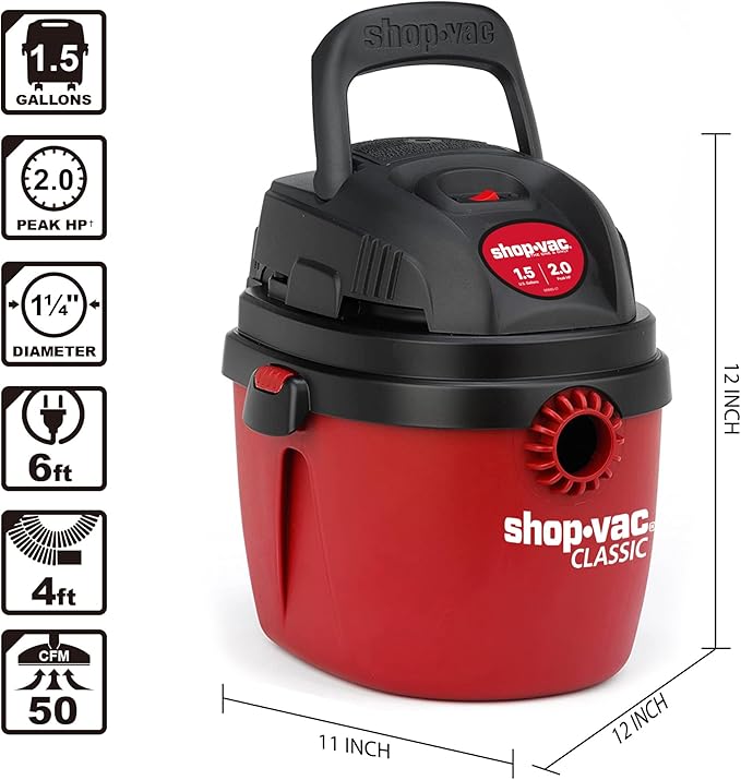Aspiradora de Mano 1.5 Galones 120W Húmedo/Seco Recargable miniatura 3