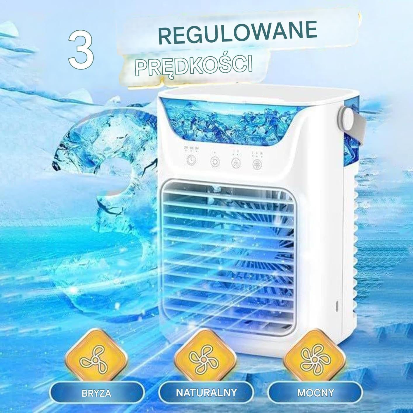 Portable Air Conditioners Fan, 3 Speed Misting Spray Cooler, Compact Water Mist Cooling Device, Personal Mini Humidifier Fan, Adjustable Blower, Bedroom Table, Camping Desk Use