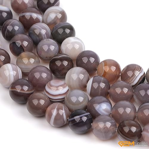 Miniatura 791 de GEM-Inside - Cuentas sueltas de piedra de lava negra natural de 0.315 in para hacer joyas, 15 pulgadas Cordierita de grado A