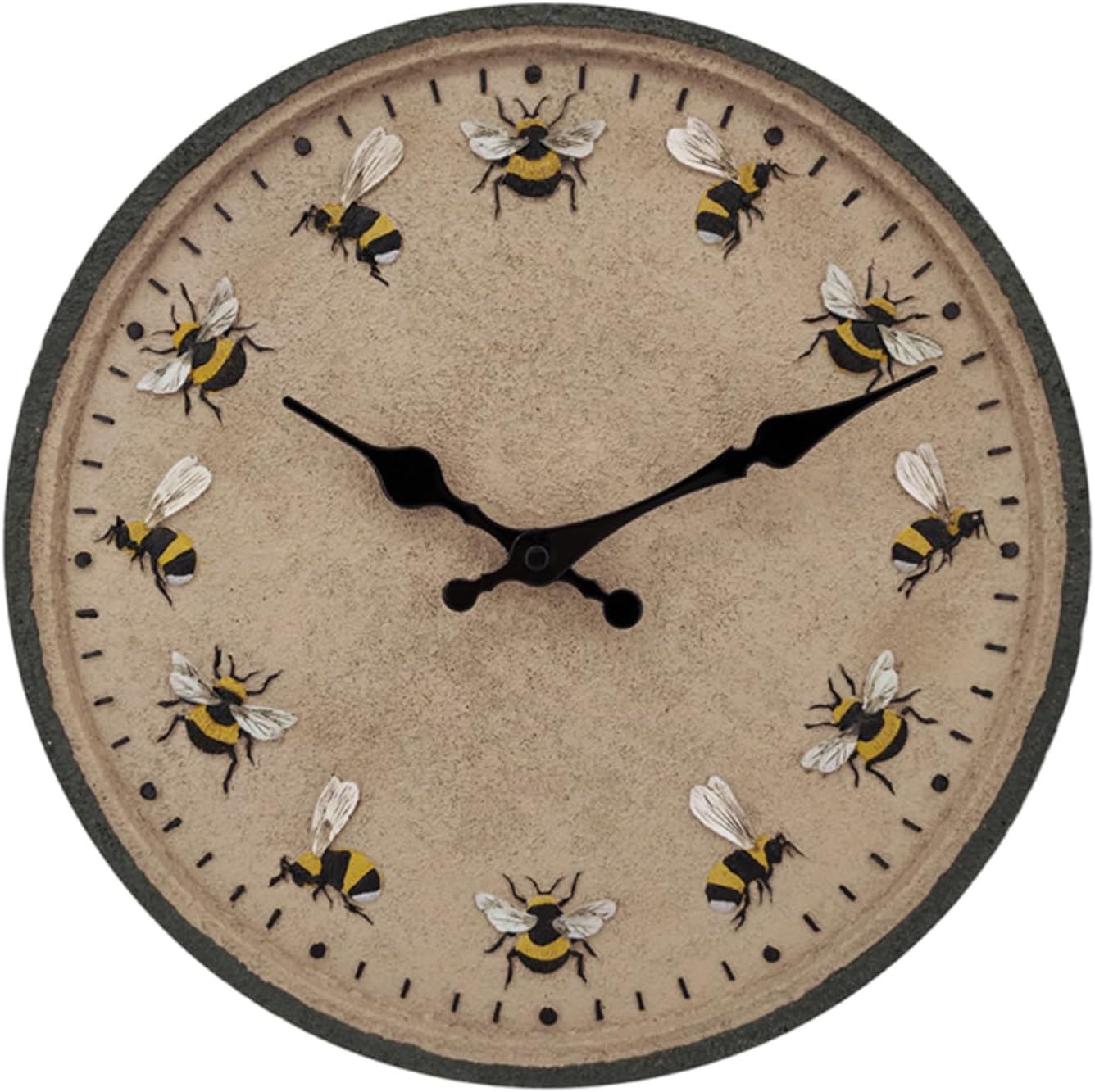 12inch Garden Clock Waterproof Wall Mounted Clock Decorative Bees Outdoor Clock for Livingrooms Office Bathroom Kitchen