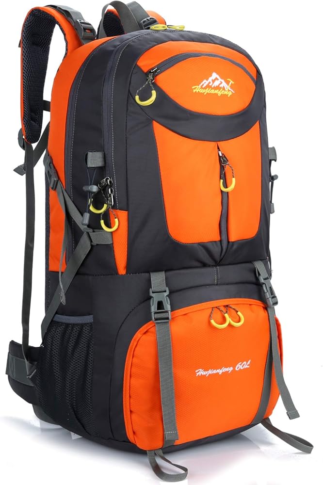 LiGG LiGG Wanderrucksack 60L Trekkingrucksack Leichte Reiserucksack  Backpacker Rucksack Wasserdicht Rucksack mit Regenschutz fr Reisen  Klettern Sport Outdoor Camping,Orange : Amazon.de: Sport & Freizeit