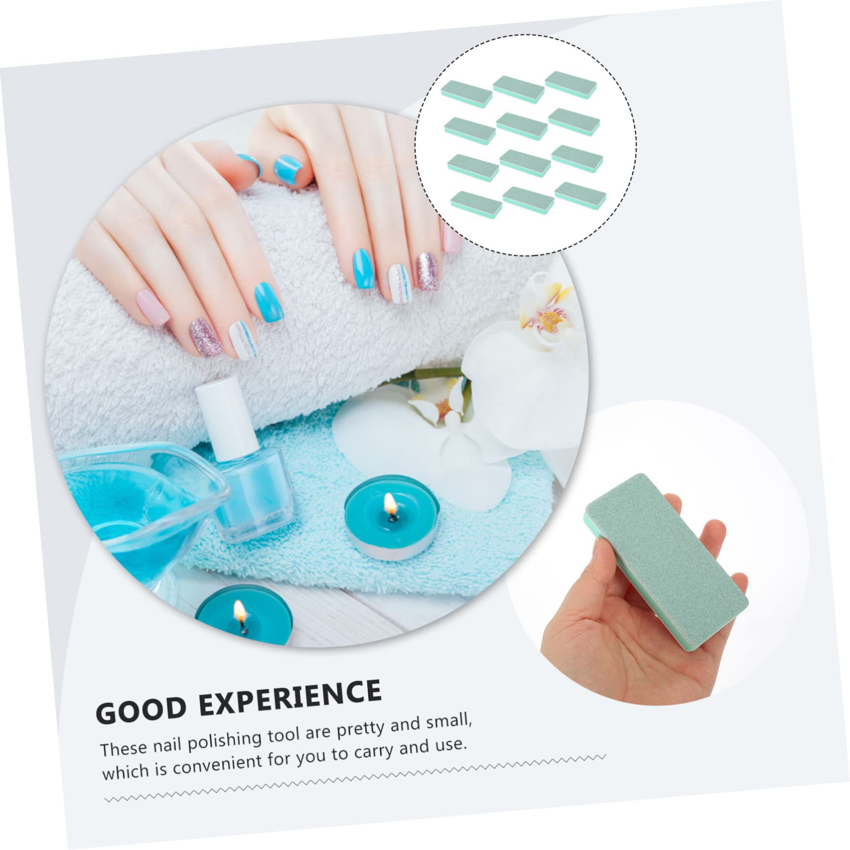 FRCOLOR 48piezas Tiras De Pulido Para Uñas Herramientas De Manicura De Doble Cara Para Salón y Uso Profesional