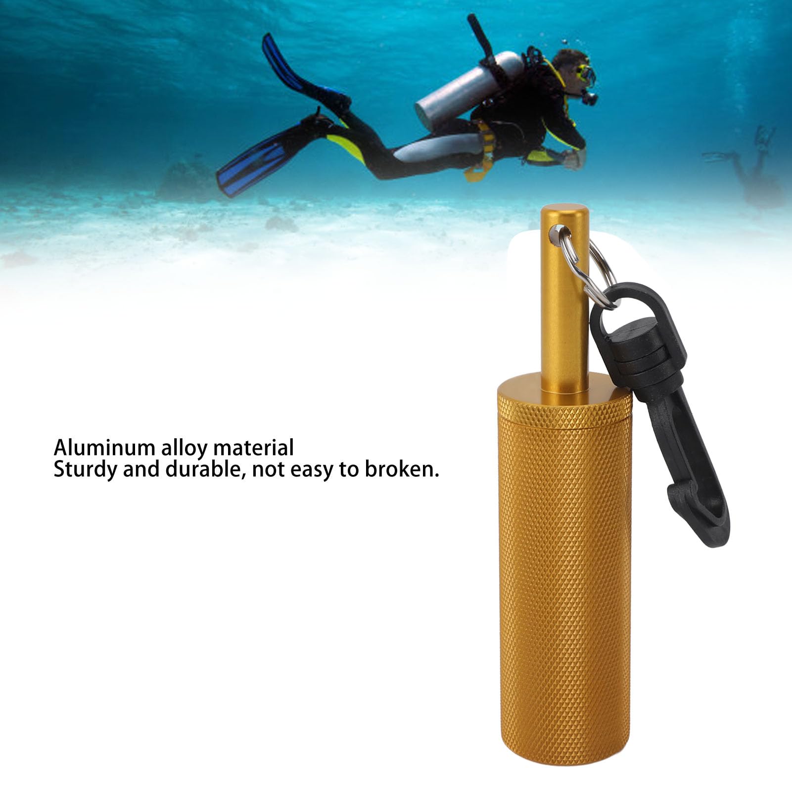 CCYLEZ Underwater Stick, Easy Hanging Rattle Stick Hook Clip Crisp Sound for Underwater Photography (Gold)