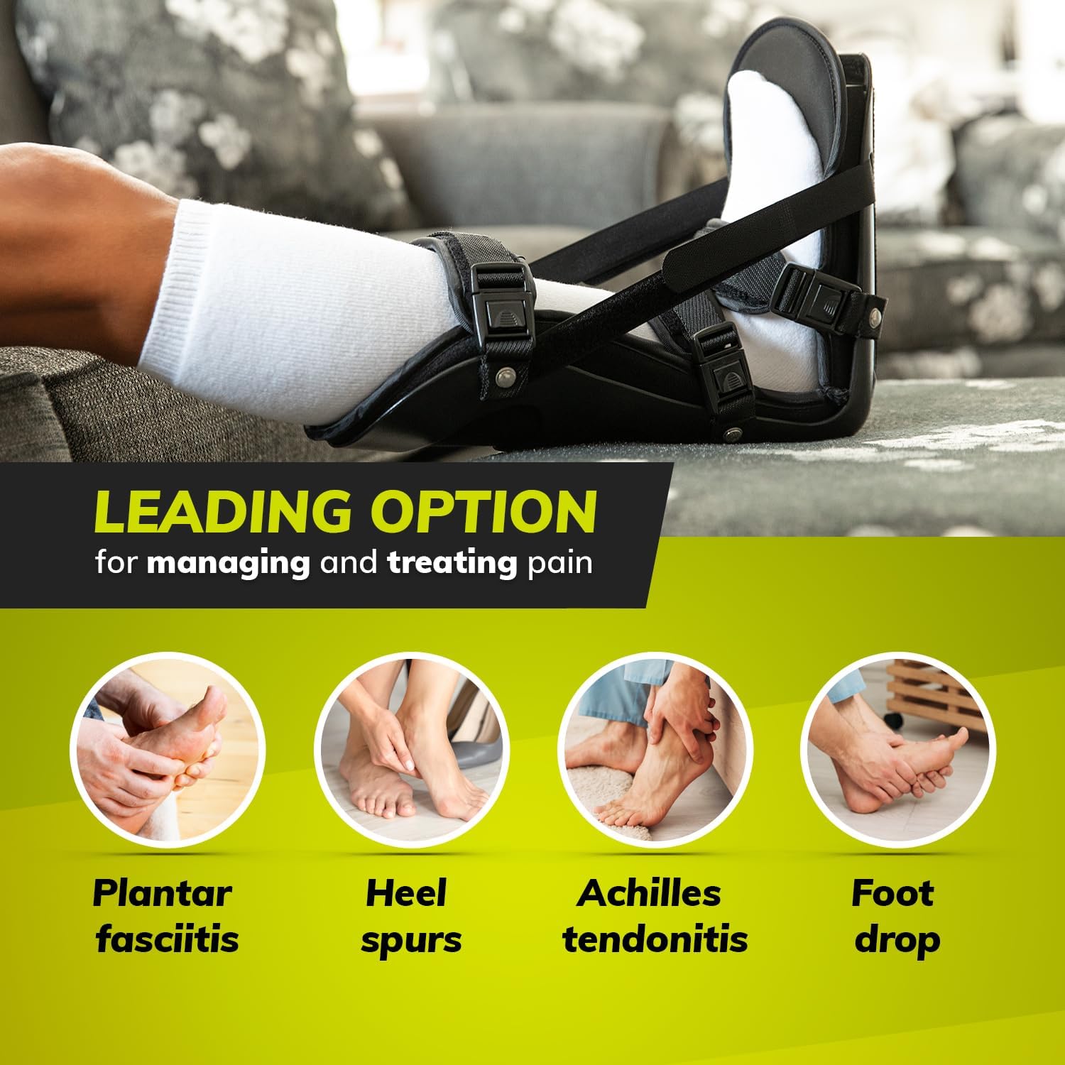 BraceAbility Sleeping Stretch Boot - Plantar Fasciitis Night Foot Splint Adjustable Achilles Tendonitis Brace for Fascia, Tendon and Calf Stretching, Heel and Bone Spur, Arch Pain Treatment (Medium) - Image 5
