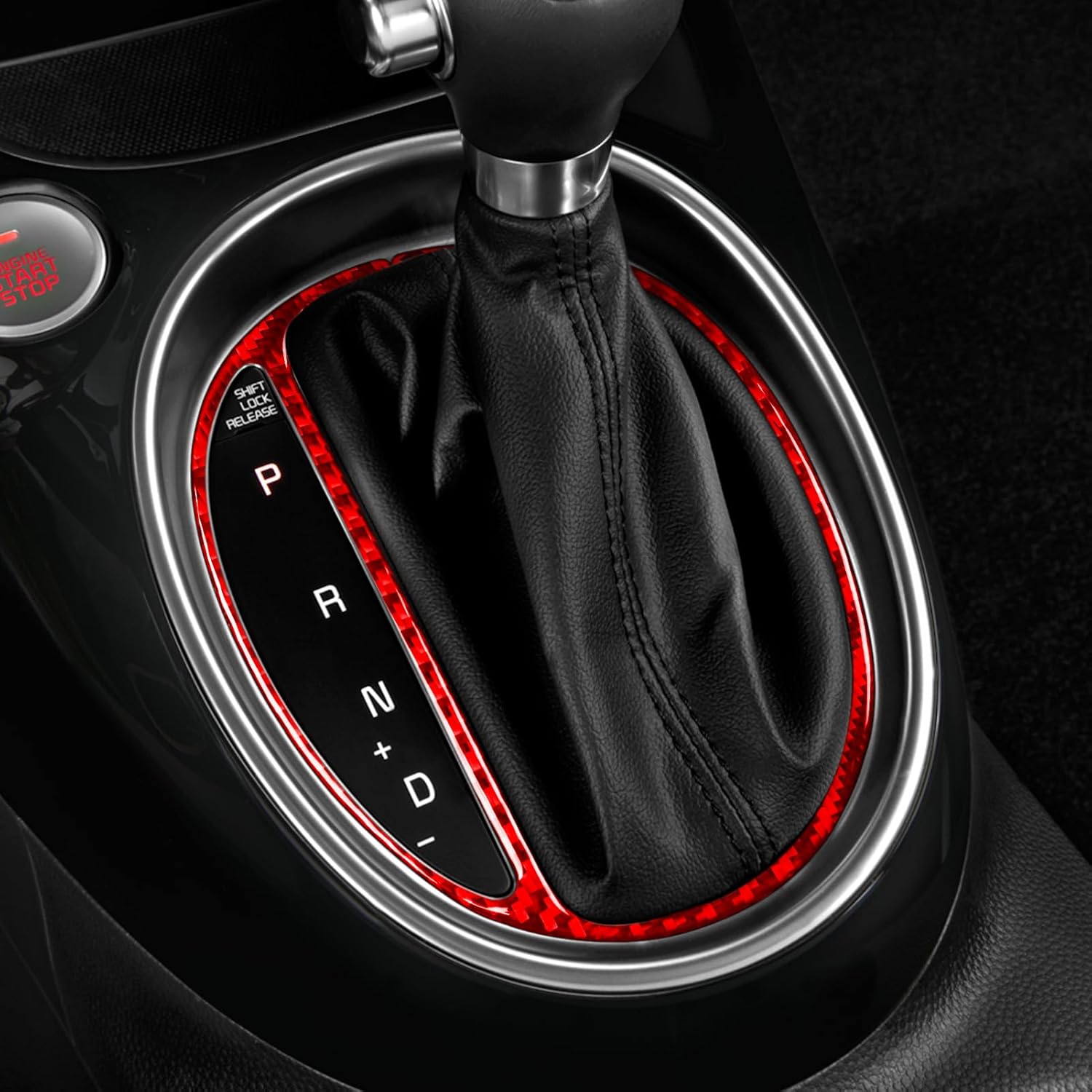 Red Real Carbon Fiber Car Co-Pilot Dashboard Panel Decoration Kit Sticker Set Compatible with Kia Soul(PS) 2014 2015 2016 2017 2018 2019 Auto Interior Accessories