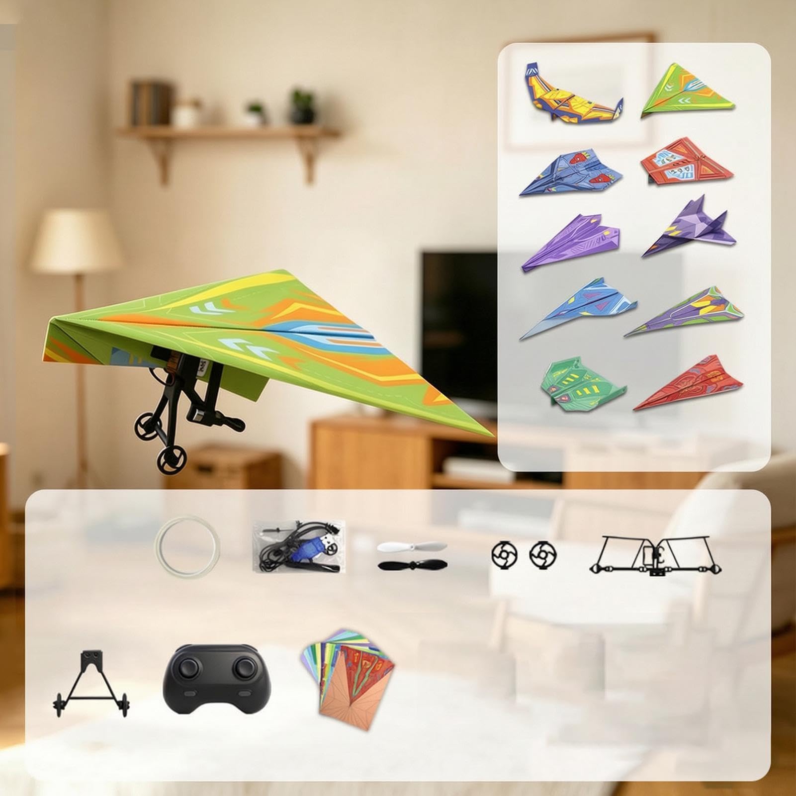 DIY Zestaw RC Samolot Edukacyjny Zestaw Samolotu RC Elektrycznego | Zdalnie Sterowany Papierowy Samolot Dla Nastolatków I Dorosłych Park Ogród Podwórko Zawody