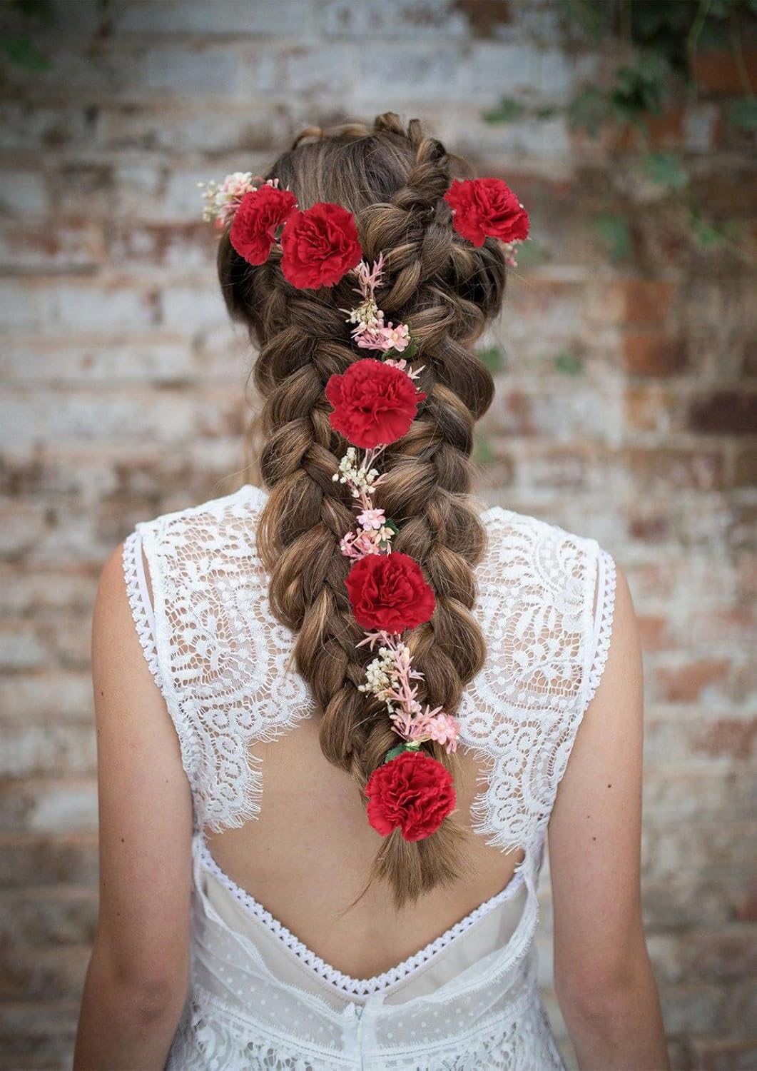 Red Carnations Artificial Flowers 8pcs 31.5inch Real Touch Faux Carnations Long Stem Fake Flowers for Vase Table Centerpiece Home Wedding Party Decoration(Red) - Image 6