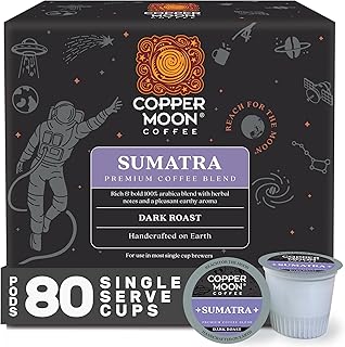 Single Serve Coffee Pods for Keurig K-Cup Brewers, Dark Roast, Sumatra Blend, 80 Count