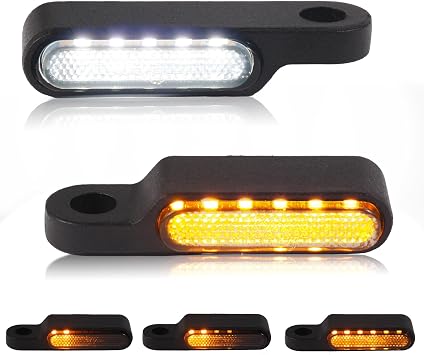 Motorcycle LED Turn Signals Universal Front Running Light Mini Size Blinkers Compatible with Harley Sportster Road King Softail Dyna Touring Cruiser Street Electra Road Glide