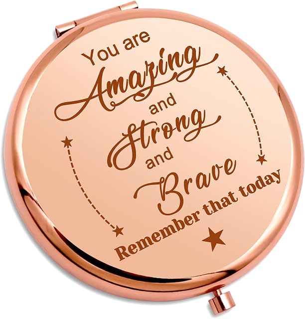 Gevody Inspirational Gifts Girls Compact Mirror Motivational Birthday Gift for Her Daughter Friends Coworkers Personal Mirror Friendship Gift Graduation Gift Travel Makeup Mirror