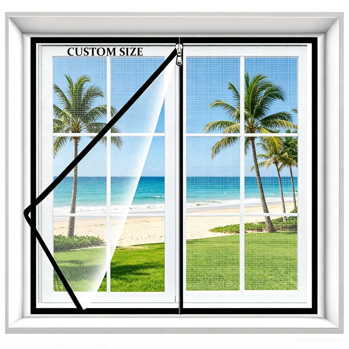 Yuly Custom Window Screen Replacement, Size Fly Screen Windows, Universal Semi-Transparent Mosquito Insect Screens, Self-Adhesive Cat Window Protection Net