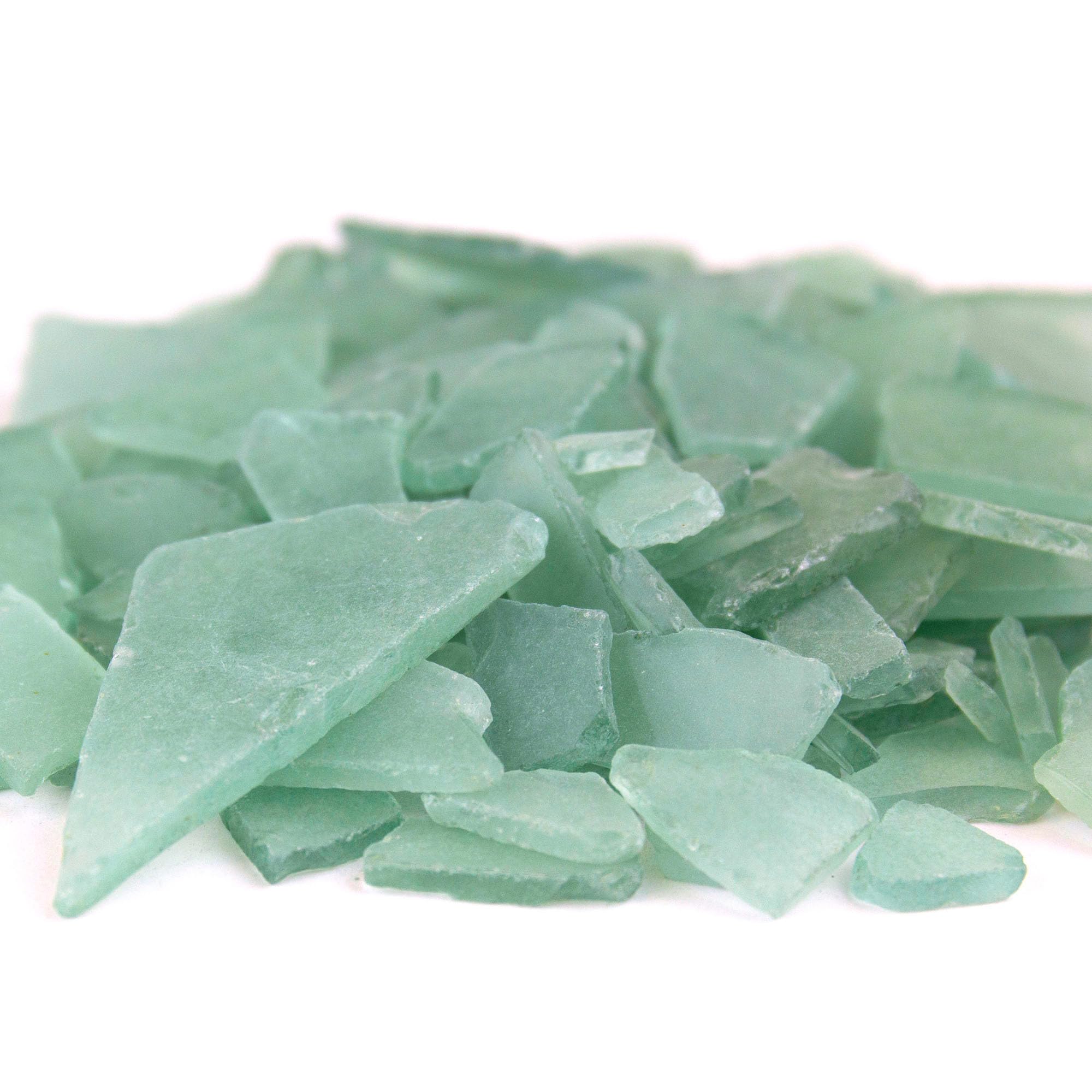 CYS EXCEL Sea Glass 16 Ounces Palm Green | Multiple Color Choices Crushed Glass Vase Filler | Aquarium Nautical Décor for Art Crafts Flat Frosted Dyed