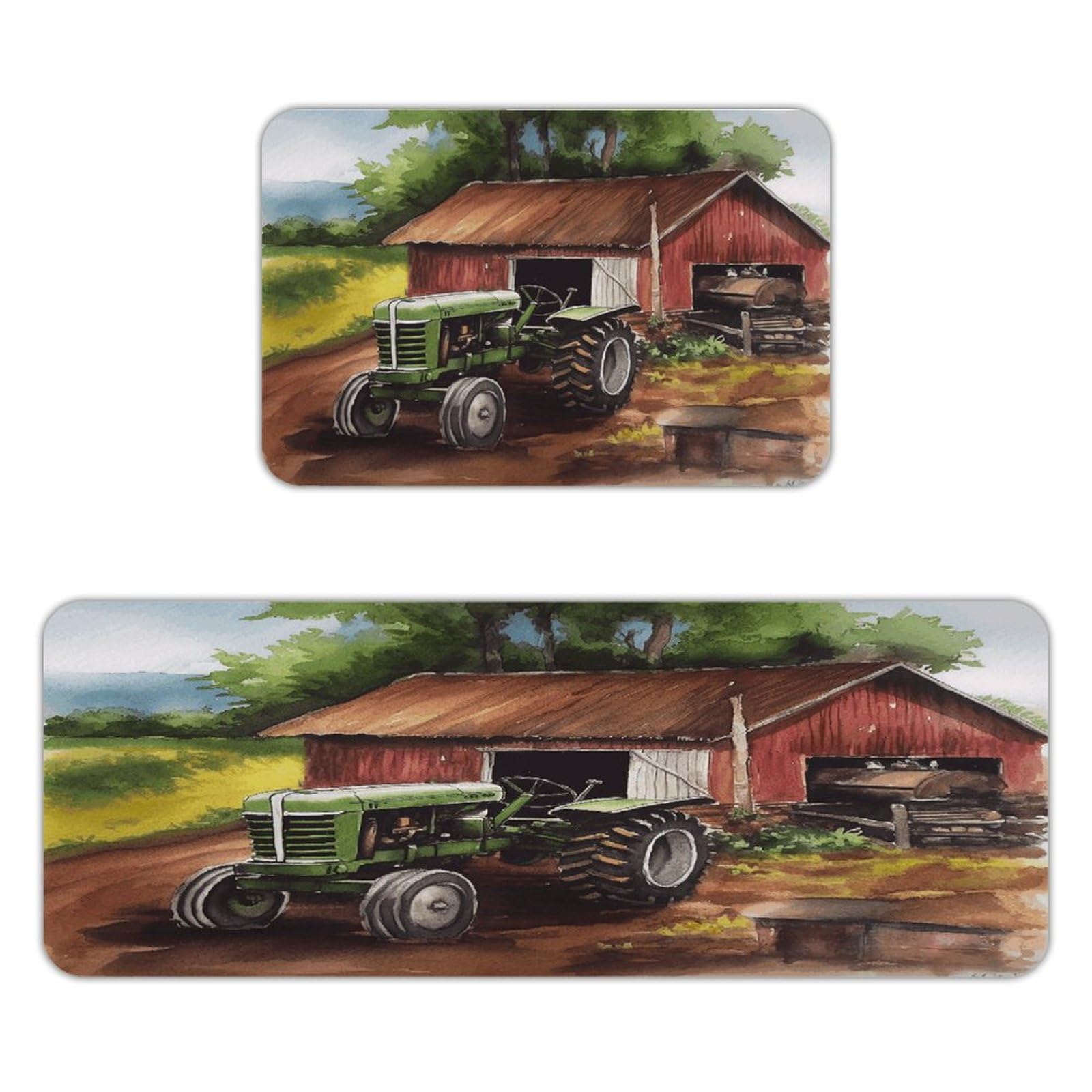 Alfombrillas de cocina lavables y decorativas con diseño suave de tractor