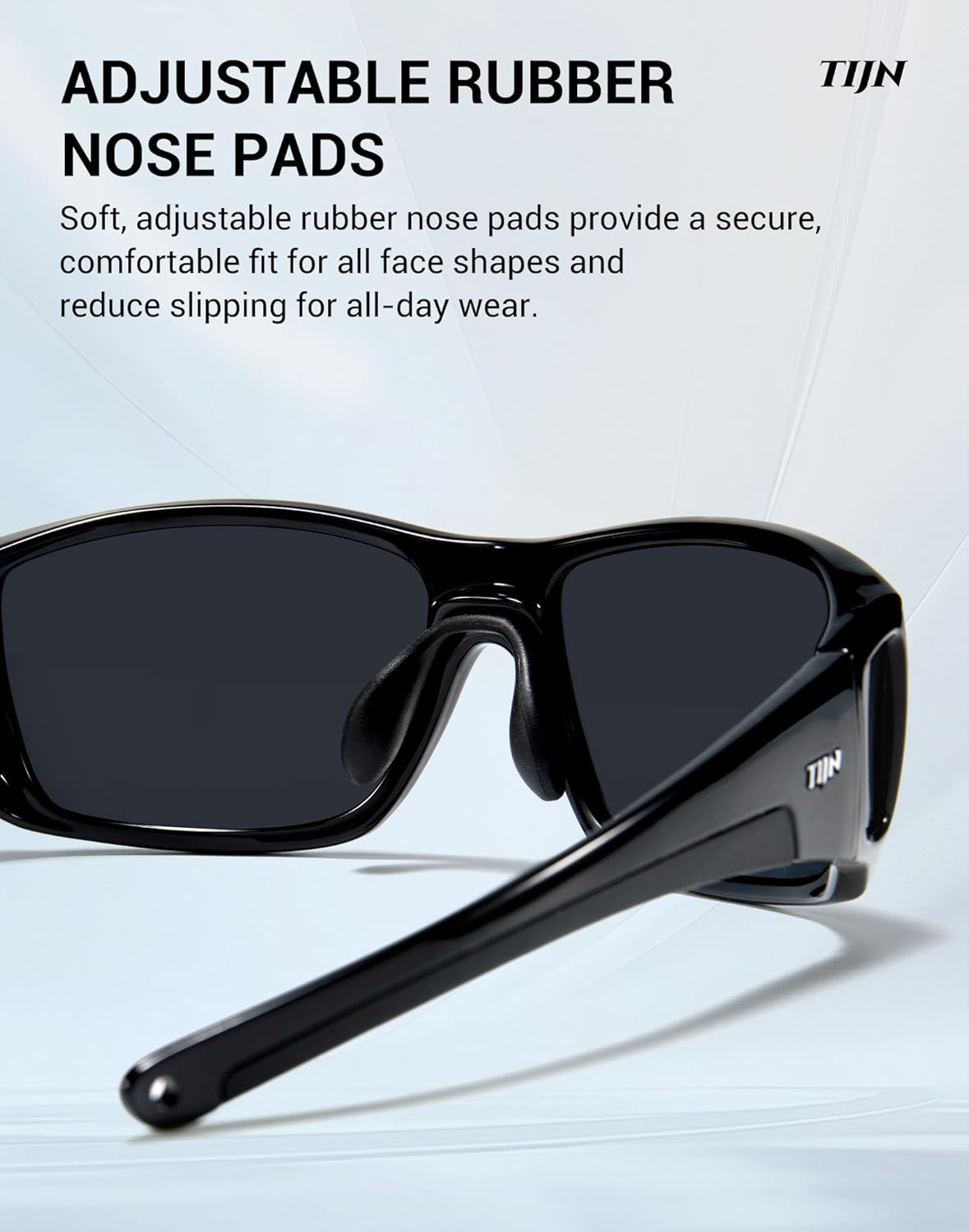 TIJN Polarized Wraparound Sunglasses for Men & Women-UV400 TR90 with Floating Strap for Skiing Snowboarding Winter Outdoors
