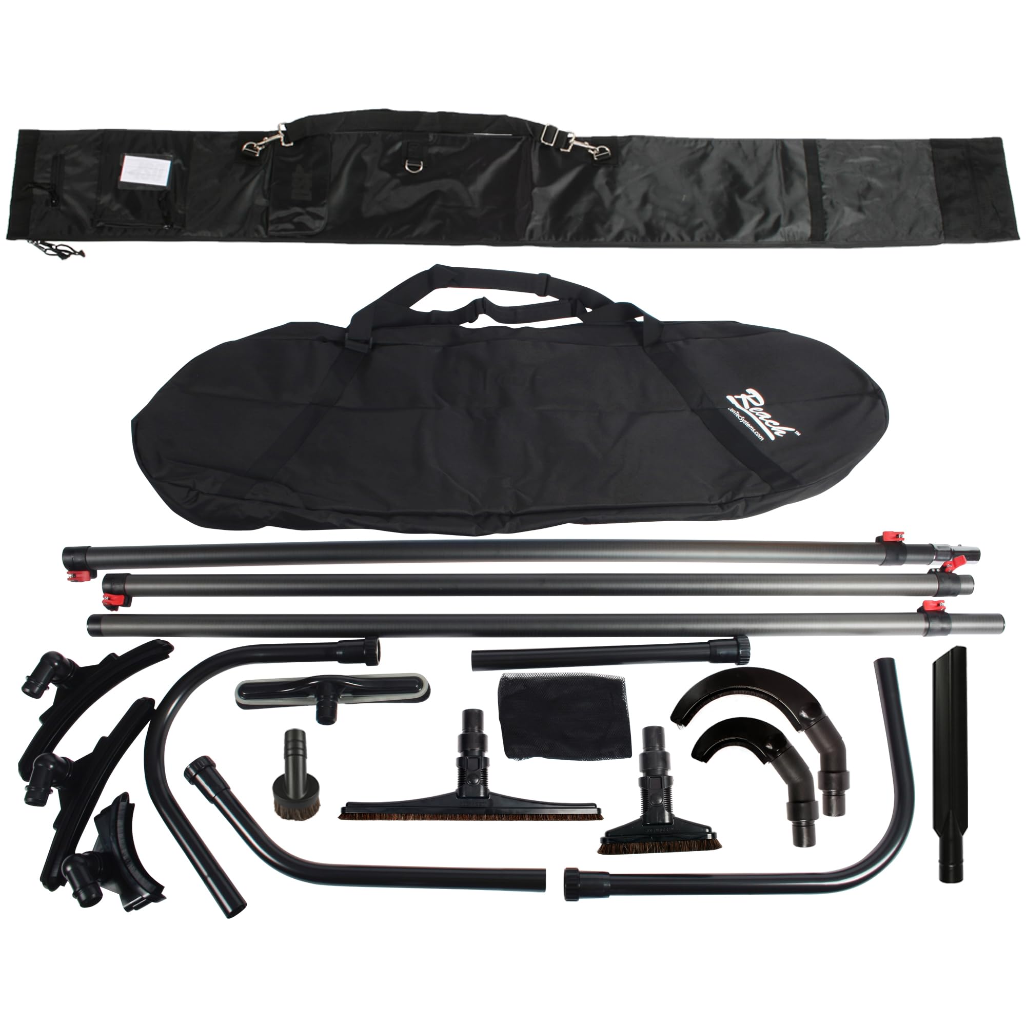 Cen-Tec Systems High Vacuum Attachment 3 Poles and Carry Bag, 35 Ft. Carbon Fiber Reach Kit, Black. TOP ONLY 