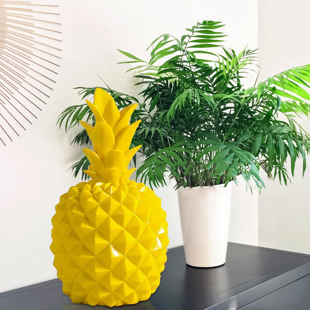 BSTCAR - Decorazione a forma di ananas, stile nordico moderno, in resina, decorazione per la casa, camera da letto, scrivania, bianco/nero/dorato ananas