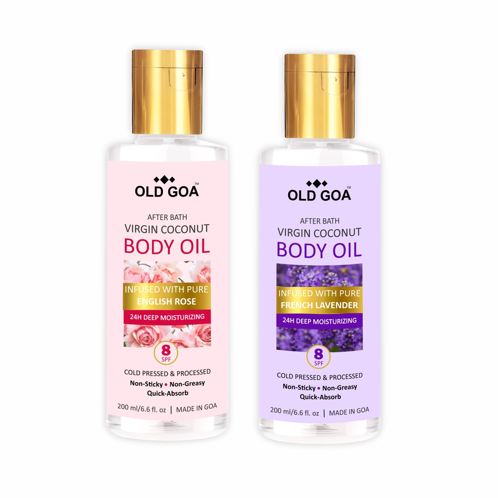 OLDGOA After Bath Body Oil For Daily Use, Massage & Glowing Skin | For All Skin Types | For Men & Women | Rose & Lavender Combo | 50+50 ML-image-9