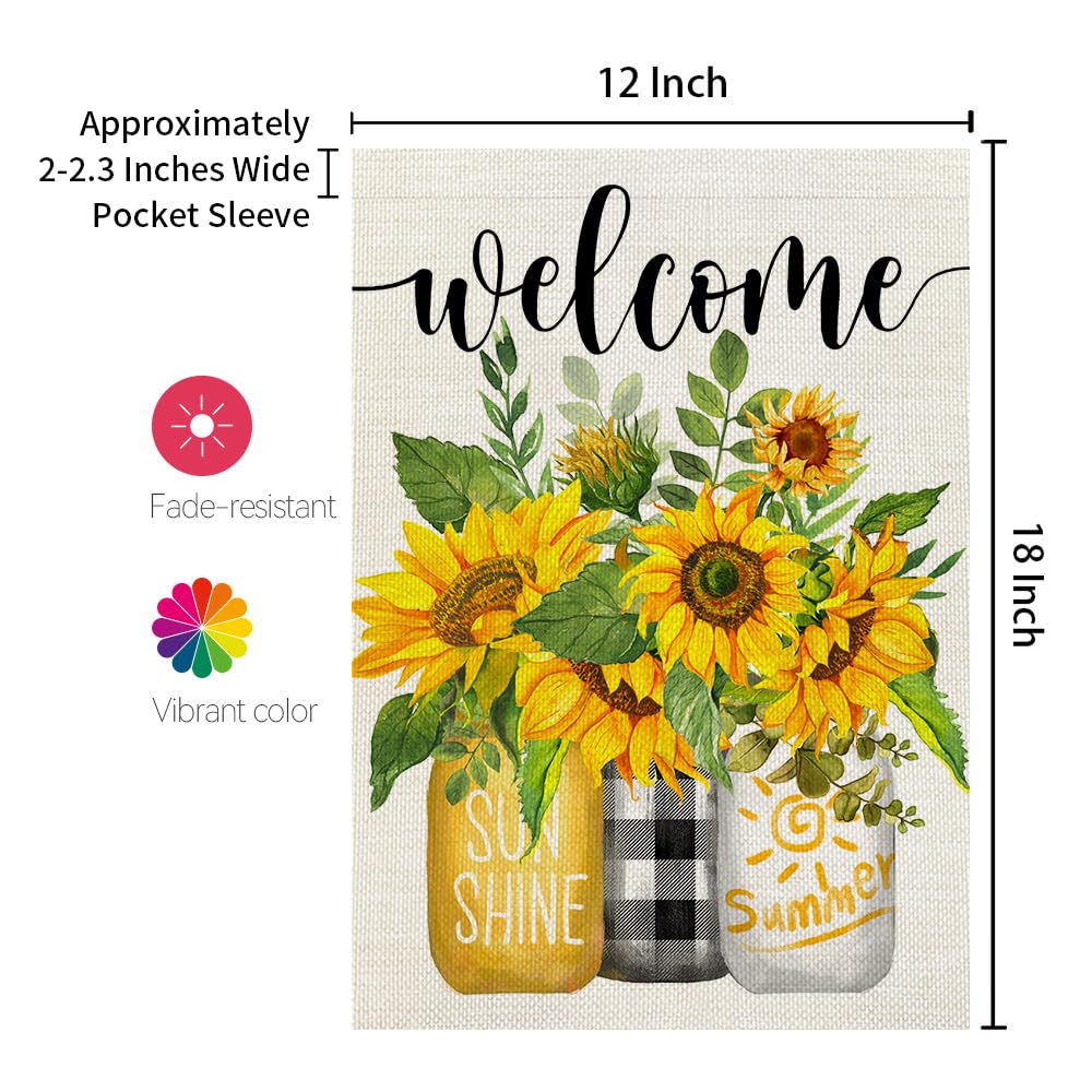 CROWNED BEAUTY Sommer-Gartenflagge ‚5 Uhr Irgendwo‘ – Doppelseitig, 30,5 X 45,7 Cm, Wetterfest