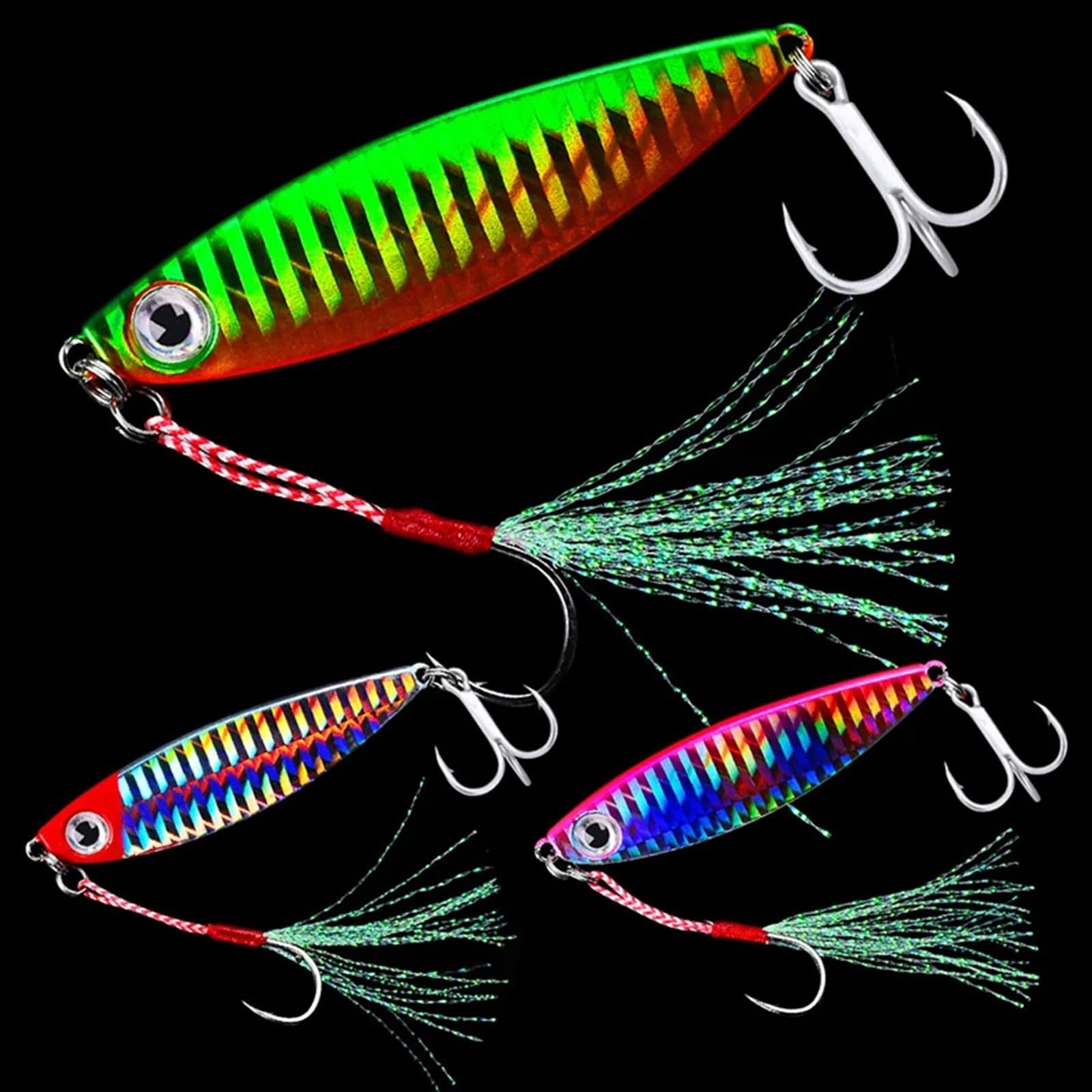 Señuelo de Pesca con Lentejuelas de Metal, 7/10/15/20/30G, Crankbait Jig Shads, Cuchara, cebos Artificiales, lubina, Wobbler, Cebo Giratorio, Señuelos de Pesca Marinos