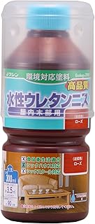 和信ペイント(Washi Paint) 水性ウレタンニス 屋内木部用 ウレタン樹脂配合 低臭・速乾 ローズ 300ml