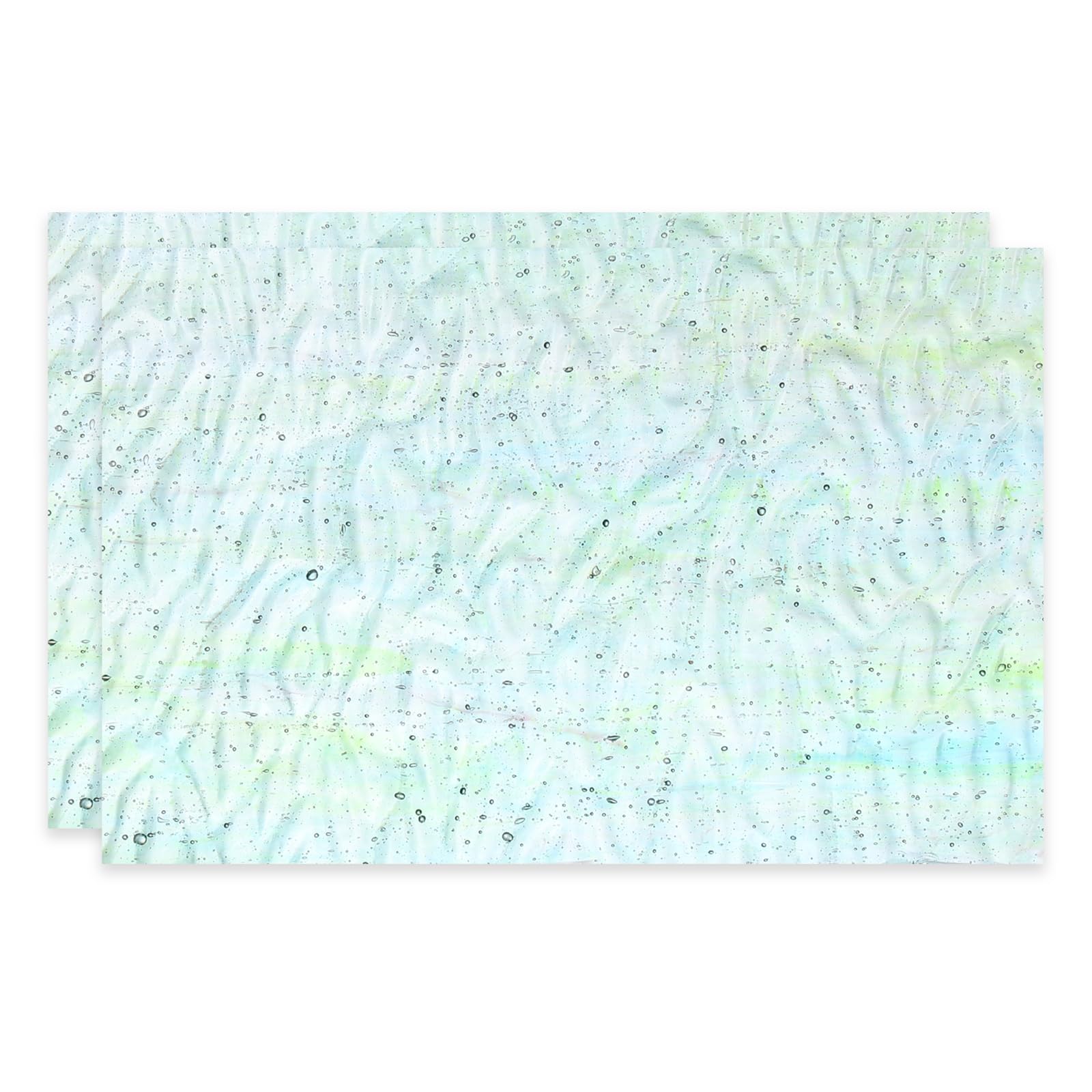 PATIKIL 4 x 6 Inch Transparent Stained Glass Sheets, 2 Sheets Mosaic Glass Variety Pack Tiles for Art Supplies Crafts Projects, Blue Waves — image 1