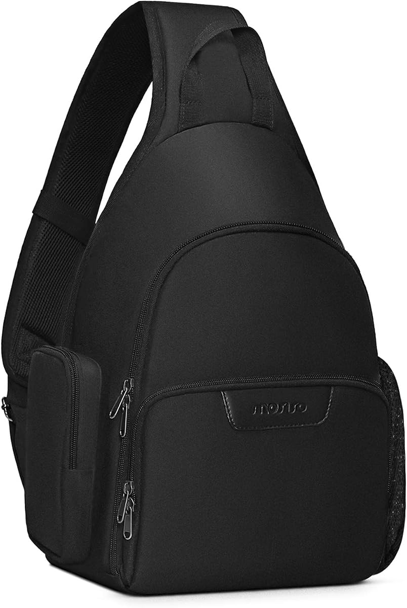 Mochila tipo bandolera para cámara MOSISO, estuche para cámara completamente abierto, negro | Mochila para fotografía DSLR/SLR/sin espejo con soporte para trípode, cubierta para lluvia e inserción Modular, Compatible con Canon/Nikon/Sony/Fuji