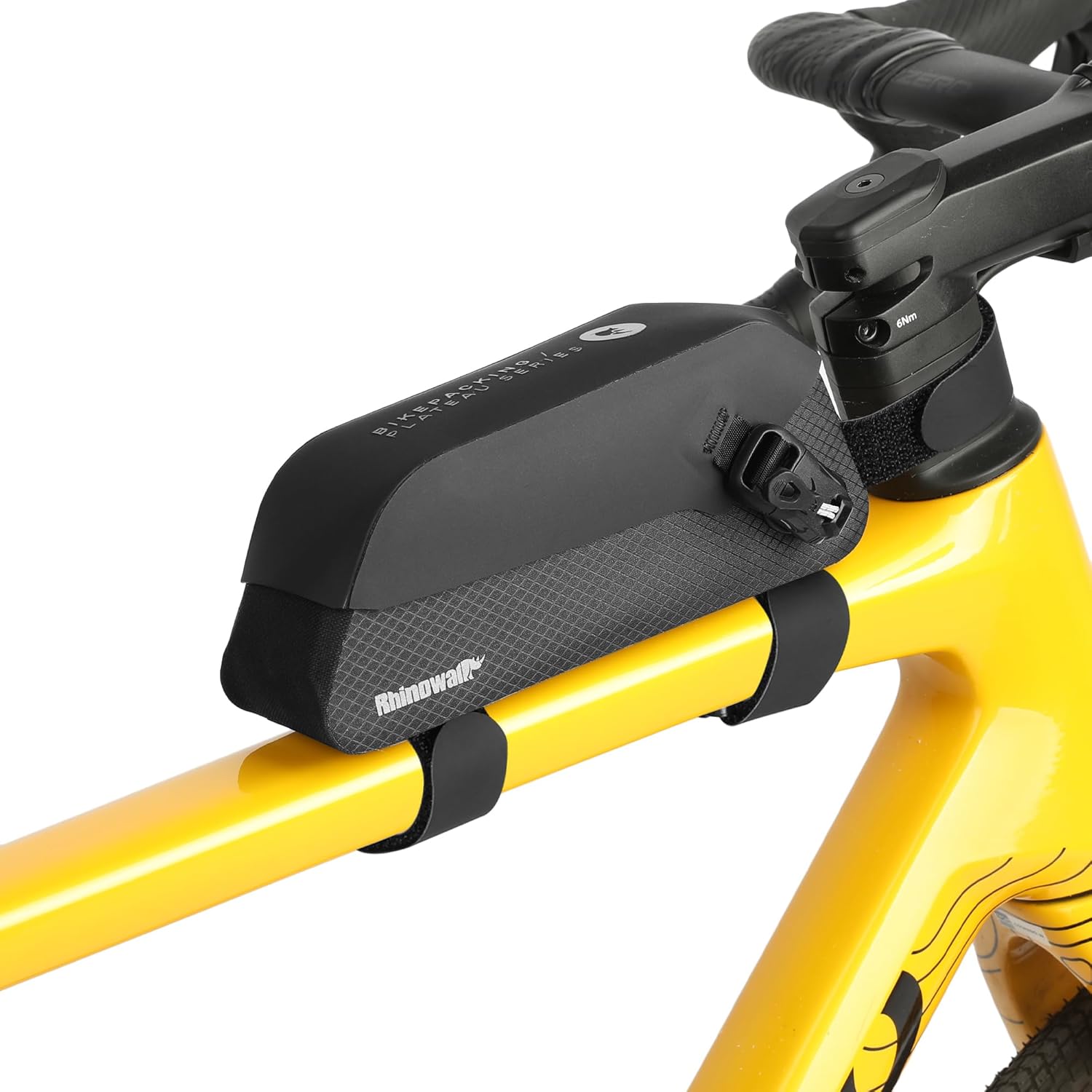 Rhinowalk Waterproof Top Tube Bike Bag IPX4 Magnetic Closure Frame Pack Slim Profile Fits Road Mountain Bike 0.6L