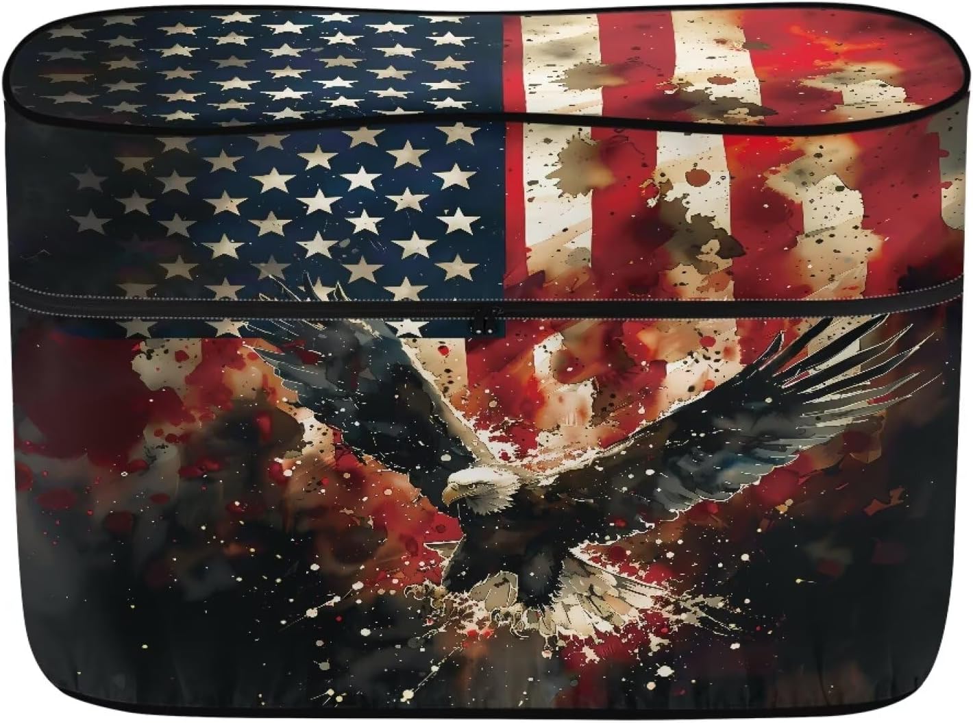 Horeset American Flag Eagle RV Propane Tank Cover Heavy Duty Waterproof Exterior Cover for RV Travel Trailer Camper with Zipper Outdoor Accessories Fits 40 LB Dual Propane Tanks