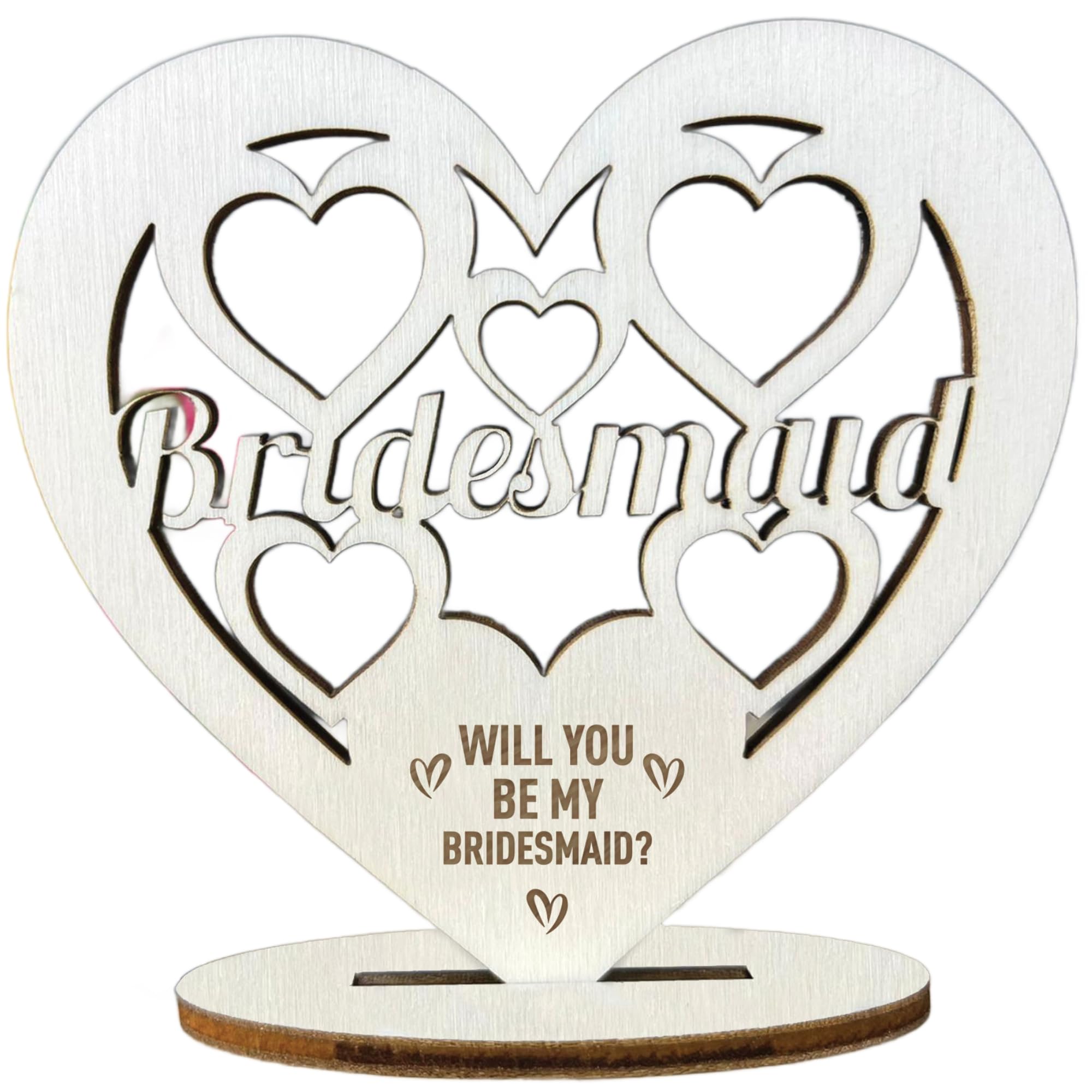 Will You Be My Bridesmaid Proposal Gift Wood Standing Heart Bridesmaid Thank You Gifts Wedding Gifts