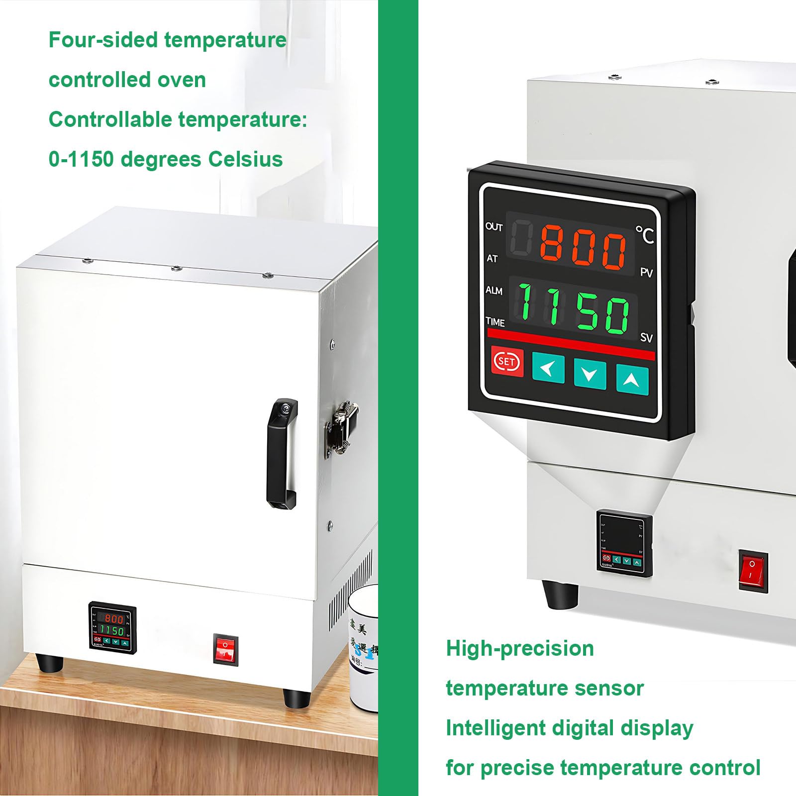 2000w Elektro-Ofen, Metallguss, Keramikglasur, Elektrischer Keramik-Labor-Muffelofen, Maximaltemperatur 1150℃, Für Schmuckherstellung