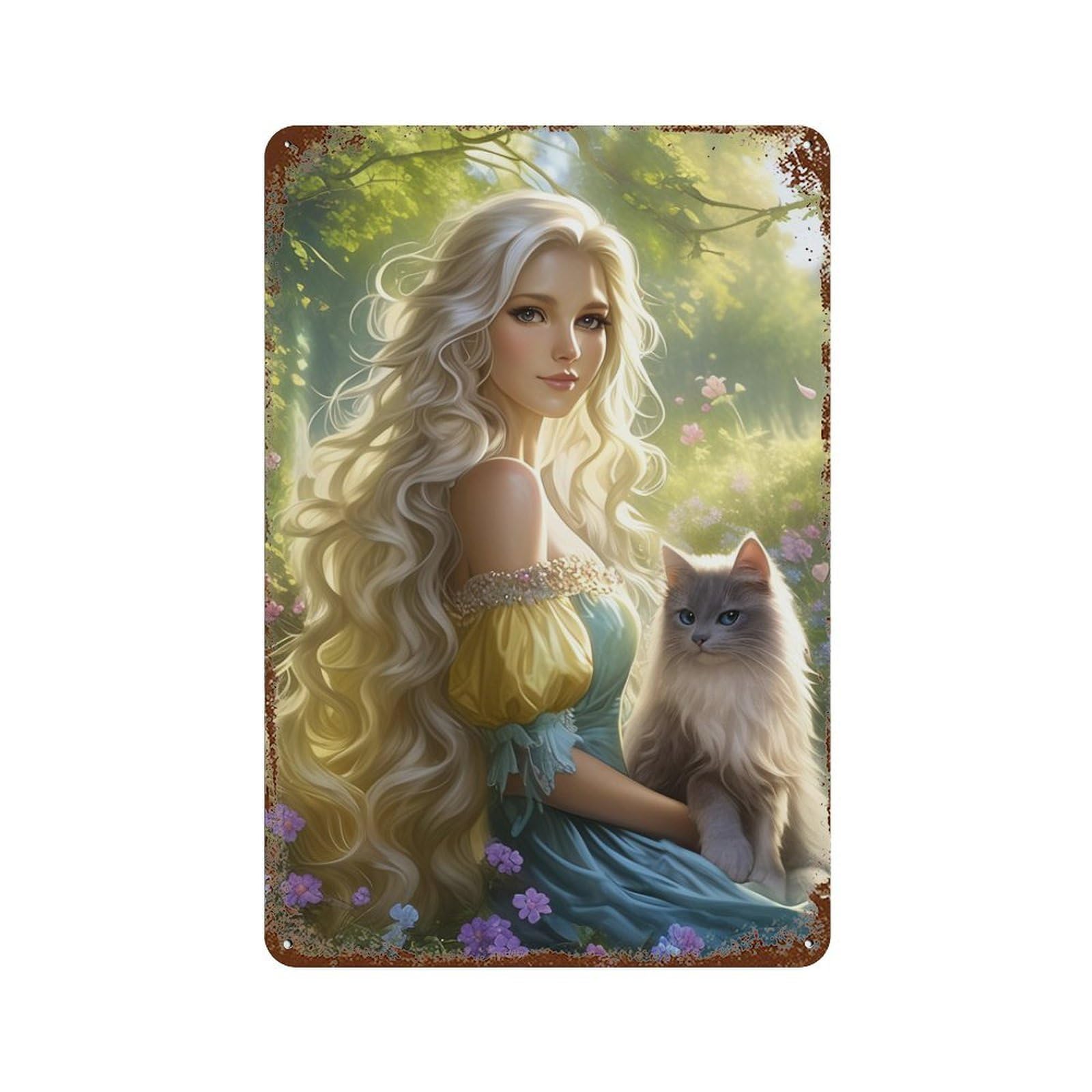 Enchanted Forest Fantasy -2 Decorative Tin Sign 11.8"x7.9", for Bistro, Counter And Cafe Decor, Novelty Wall Decor