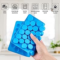 Vista 3 de 4 PCS Moldes de Silicona para Caramelos Gomosos, 55 Cavidades Moldes Redondos Antiadherentes para Pequeños Caramelos Duros, Chocolates, Caramelos