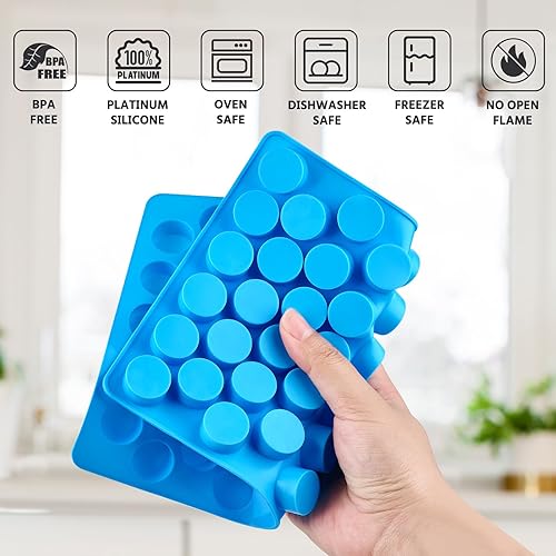 Miniatura 3 de 4 moldes de silicona para caramelos, 55 cavidades antiadherentes redondos para pequeños caramelos duros, chocolates, caramelos, gelatina, aperitivos