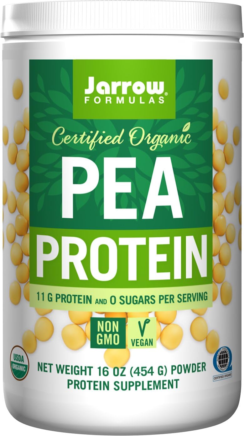 Jarrow Formulas Organic Vegan Protein Powder,Pea, 1 Pound, 16 Oz