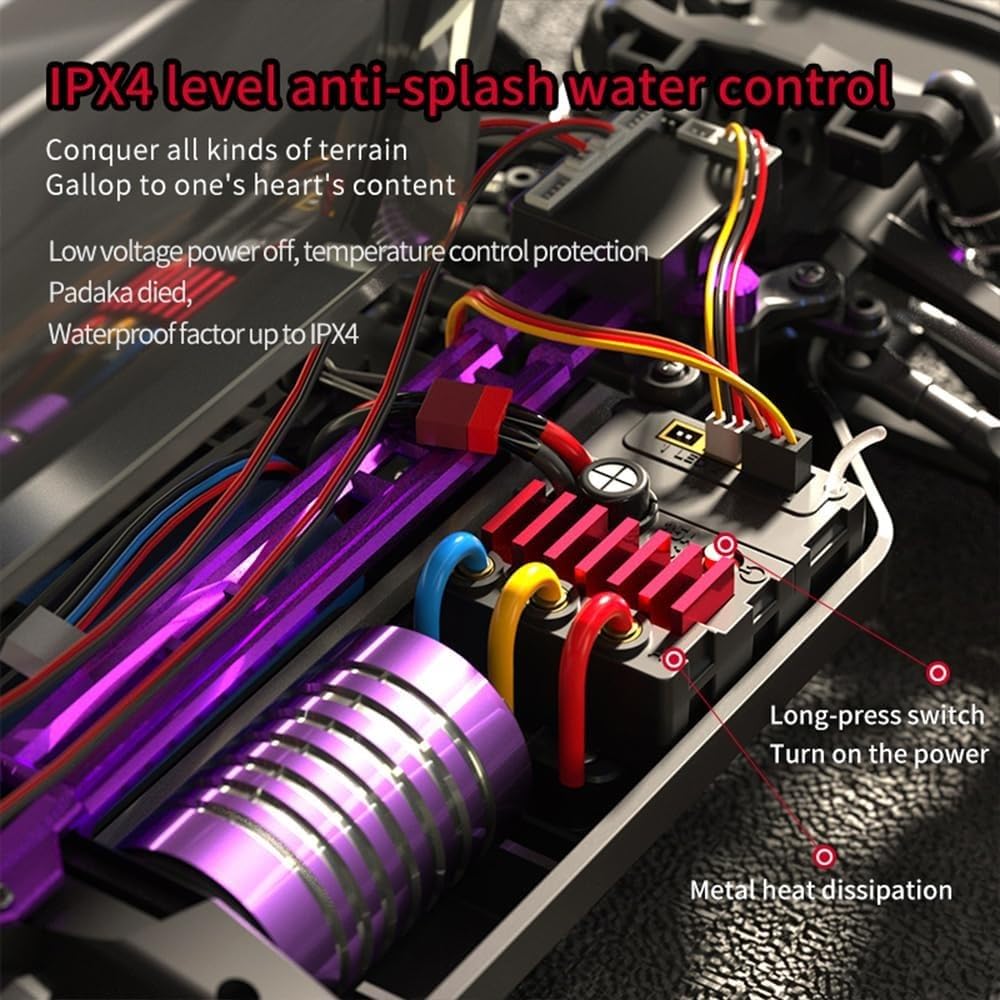 Auto telecomandata SG216MAX con motore brushless, auto RC Drift da 70 km/h, veicolo da corsa fuoristrada 4WD 2,4 GHz in scala 1:16, regalo per adulti, 3 batterie