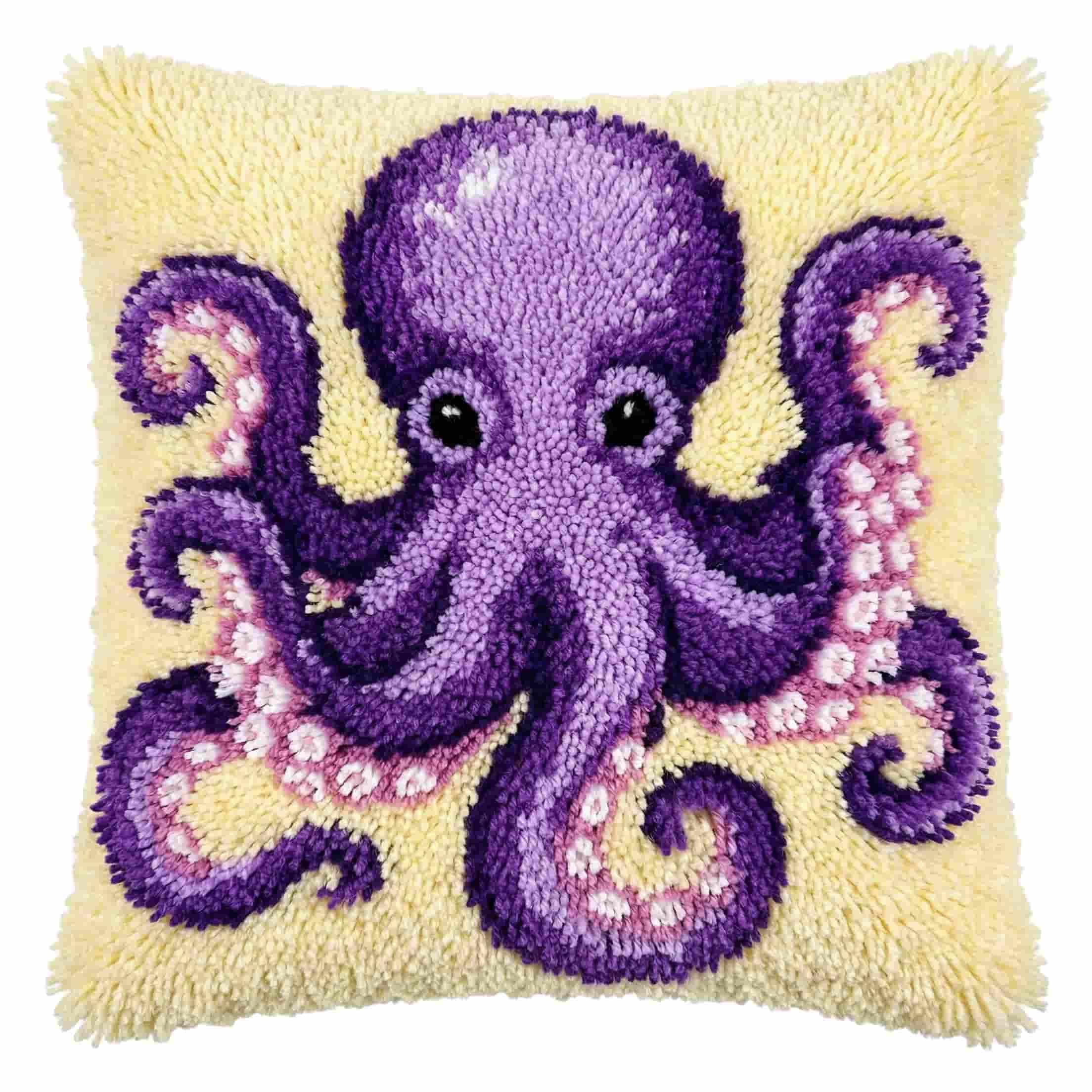 AxiangziK Latch Hook Pillow Kit Octopus 43X43Cm