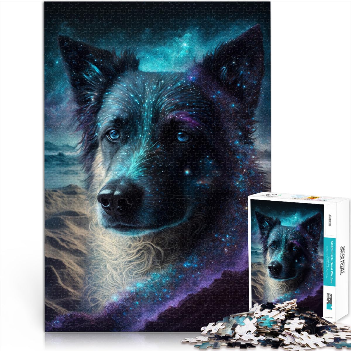 Puzzles para adultos 2000 piezas Galaxy Border Collie DIY Puzzle Toys Stress Reliever Staycation Kill Time 27,56 pulgadas x 39,37 pulgadas Adecuado para adolescentes de 14 años y mayores