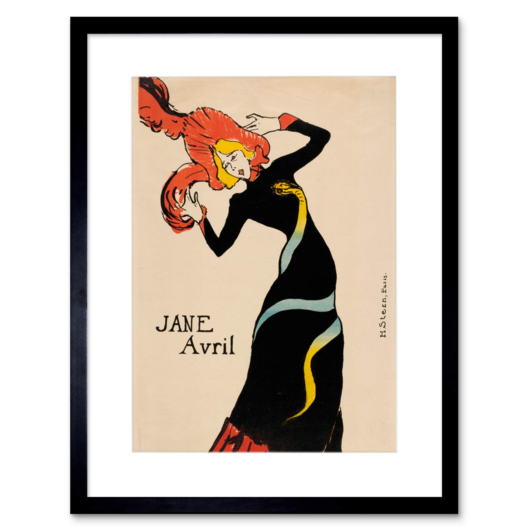 Amazon｜Toulouse Lautrec French Jane Avril Picture Framed Wall Art