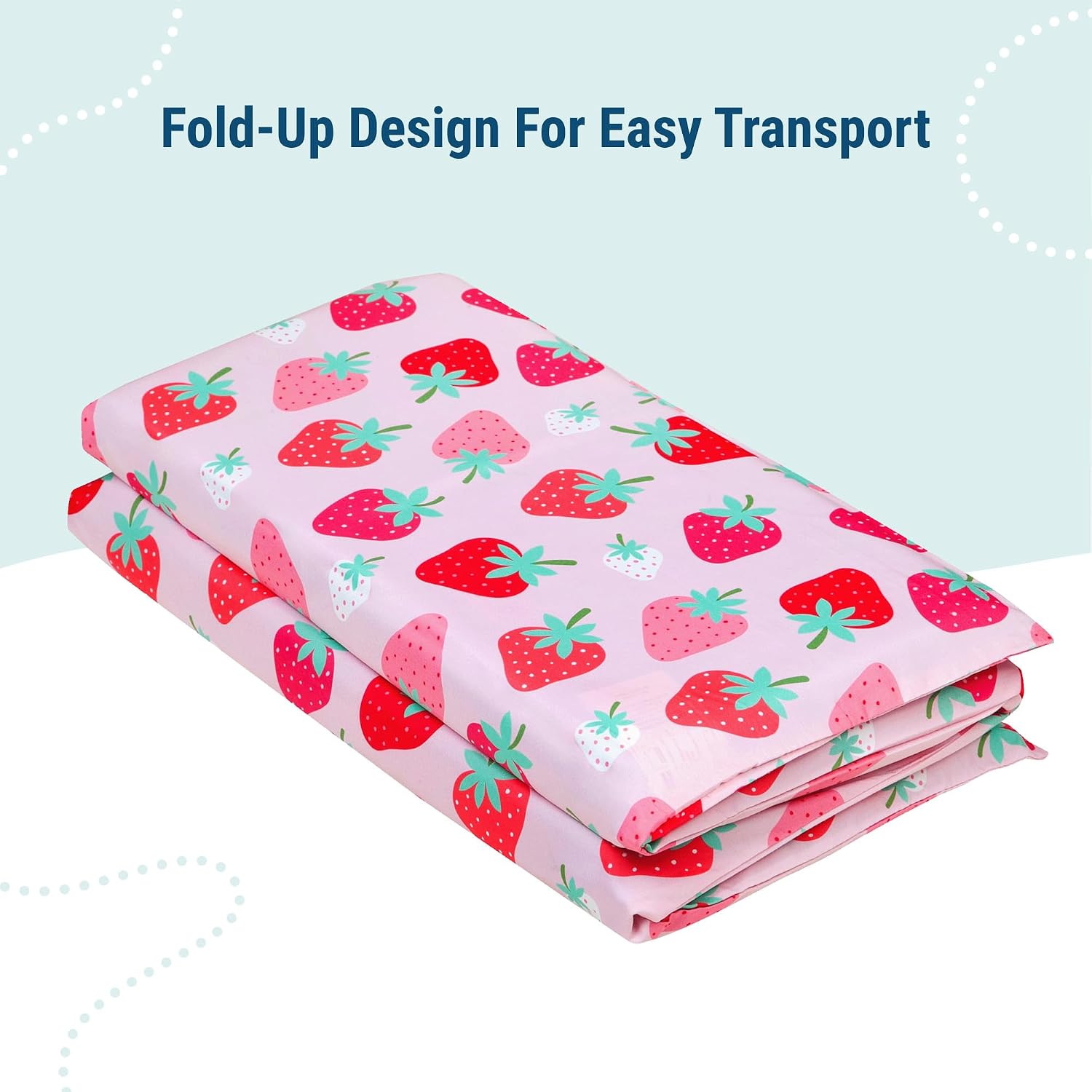 Wildkin Kids Microfiber Nap Mat Cover – Soft, Durable & Fits 1.5" Vinyl Sleep Mats (Strawberry Patch)