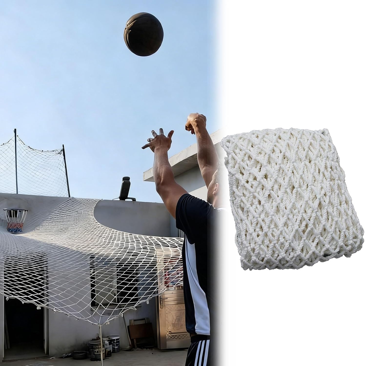 Basketball Return Net - Safe Shooting Training Bounce Net with 10cm Mesh Spacing - Durable Garden Protector for Enhanced Outdoor Practice and Skill Development