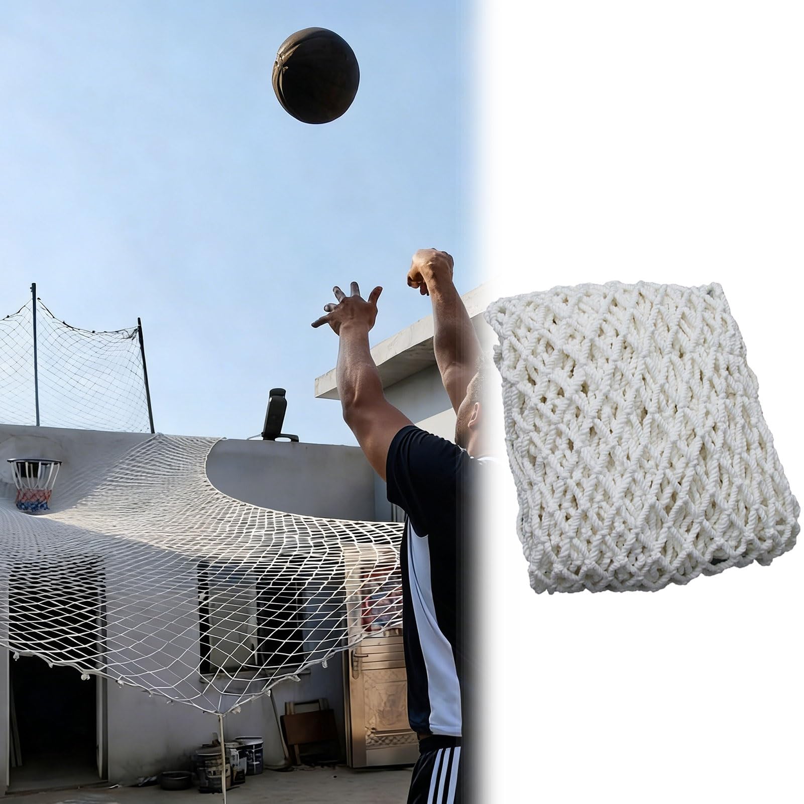 Filet d'entraînement de basketball de jardin avec maille de 10 cm pour tir
