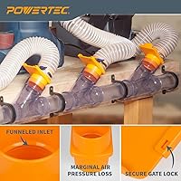 Vista 2 de POWERTEC 70294-P2 - Compuerta de Explosión Integrada de 2-1/2 pulgadas, Resistente a Obstrucciones, Accesorio de Plástico ABS Cónico Anti-Separación