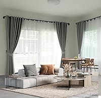 Vista 2 de Barras de cortina negras para ventanas de 66 a 120, barra de cortina industrial de 1 pulgada, barras de cortina negras de 1 pulgada, barras