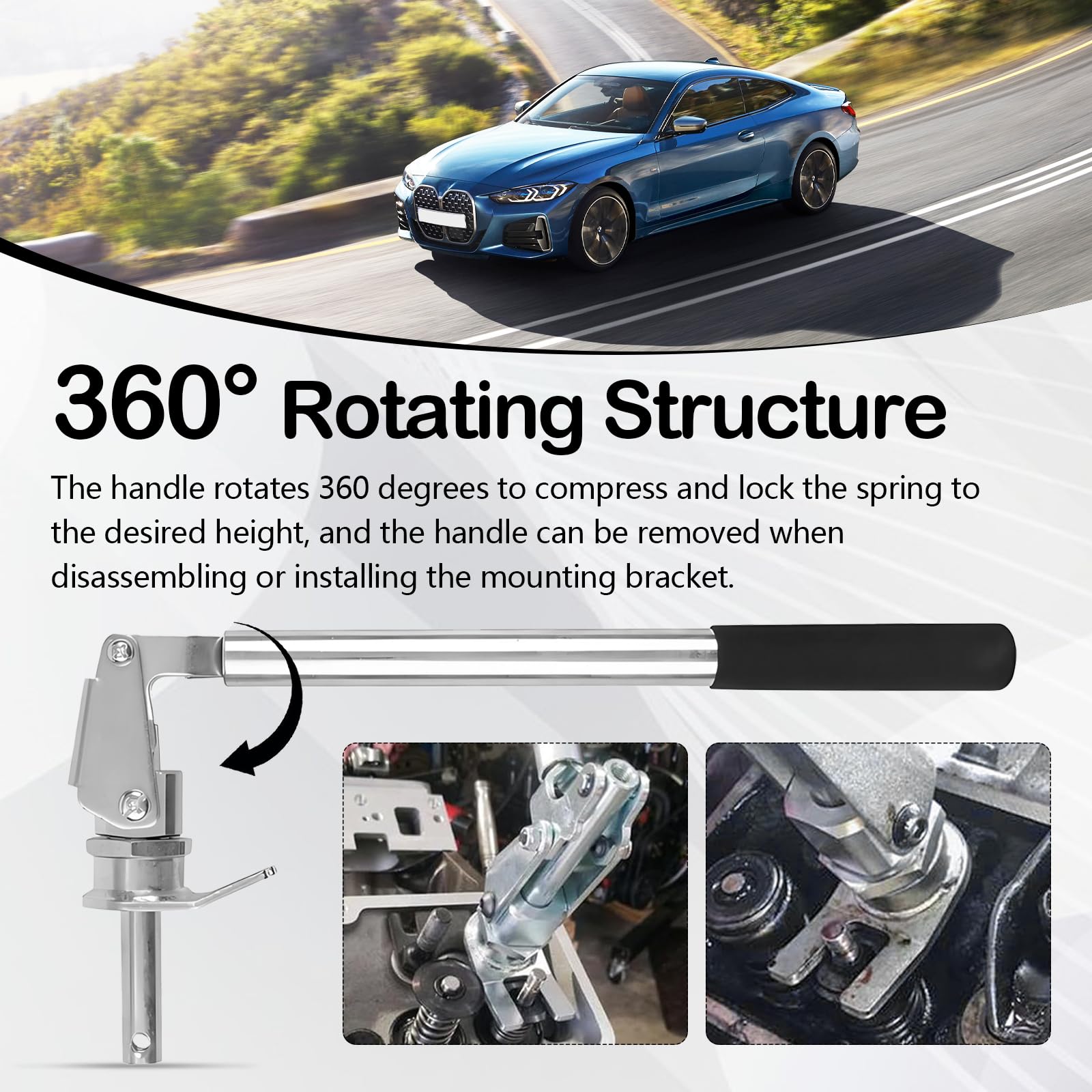 Herramienta Compresora De Resortes De Válvula, 66784, para Montaje De Pernos De Motor Compatible con Pernos De Balancín De 3/8" Y 7/16" Instalación Y Extracción De Resortes De Válvula